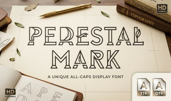 Pedestal Mark: The Geometric Display Font for Instant Branding